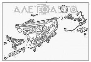 Фара передняя правая голая GMC Terrain 18-21 ксенон