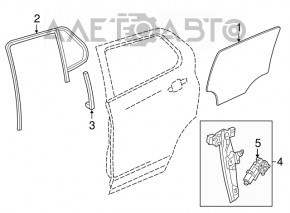 Garnitură de etanșare a geamului din spate dreapta cu geam triunghiular pentru GMC Terrain 18- cu ornamente cromate