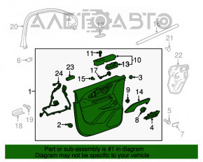 Capacul ușii, cartela din spate dreapta pentru GMC Terrain 18-20, material textil negru.