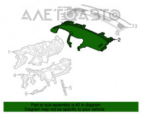 Торпедо передняя панель без AIRBAG GMC Terrain 18- черная