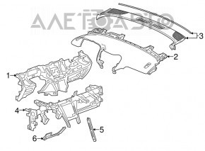 Торпедо передняя панель без AIRBAG GMC Terrain 18- черная