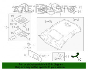 Maner plafon stânga față Audi A6 C7 12-18 negru.