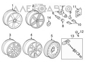 Центральный колпачок на диск Audi A6 C7 12-18 68мм