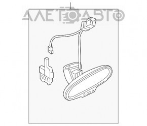 Oglindă interioară Audi A6 C7 12-18 fără auto-întunecare, neagră