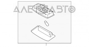 Plafonul de iluminare din spate pentru Nissan Rogue 14-20, gri, fără geamăn