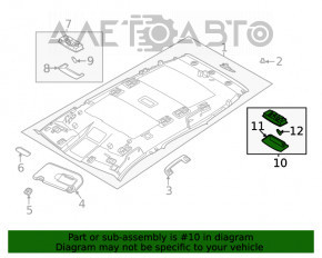 Plafonul de iluminare din spate pentru Nissan Rogue 14-20, gri, fără geamăn