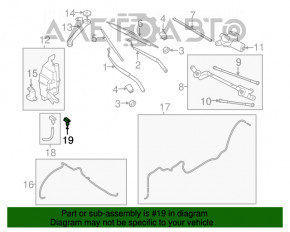 Injectoarele de spălare a parbrizului Nissan Rogue 14-20