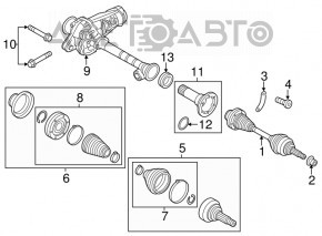 Reductorul frontal Porsche Cayenne 958 11-17 79k, rupt 1 buc., crăpat 1 buc.