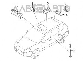 Plafonul de iluminare din spate pentru Porsche Cayenne 958 11-14