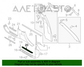 Capac prag insertie fata stanga Porsche Cayenne 958 11-17 crom, zgarieturi