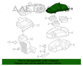 Capacul cutiei de siguranțe sub capotă pentru Porsche Cayenne 958 11-17 Hybrid.