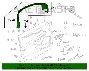 Рамка двери внутренняя задняя правая Ford Escape MK4 20- черн, царапины