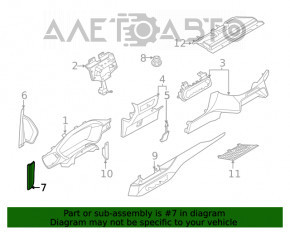 Capacul panoului frontal lateral stânga Ford Escape MK4 20- negru, inferior