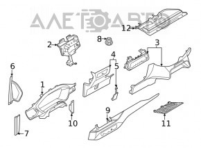 Capacul panoului frontal lateral stânga Ford Escape MK4 20- negru, inferior