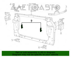 Suport radiator superior asamblat dreapta Jeep Cherokee KL 19-21, 3 piese