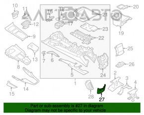 Накладка центральной консоли задняя Porsche Cayenne 958 11-17 черная, с прикуривателями