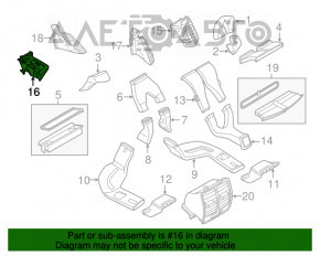 Deflectorul de aer al conductei de ventilație a torpedoului stânga Ford Escape MK3 13-19 negru.