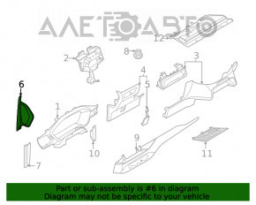 Capacul panoului frontal lateral dreapta Ford Escape MK4 20- negru