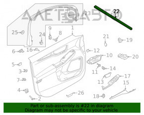 Garnitură de etanșare a geamului ușii interioare din față dreapta a Ford Escape MK4 20 -