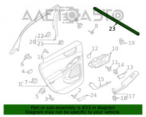 Уплотнитель стекла внутренний двери задней правой Ford Escape MK4 20 -