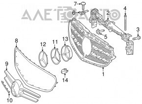 Grila radiatorului Mercedes GLA 15-20 completă