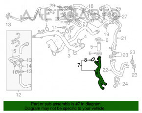 Трубка системы охлаждения Audi Q7 4L 10-15 пластик OEM
