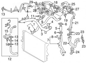 Tubulatura sistemului de racire Audi Q7 4L 10-15 plastic nou original