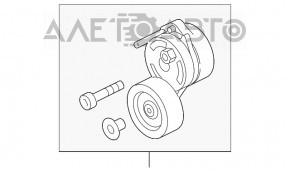 Roleta tensorului curelei de transmisie dreapta Porsche Cayenne 958 11-14 Hibrid