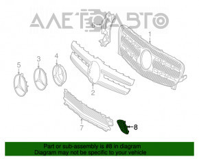 Решетка переднего бампера правая Mercedes GLA 15- структура