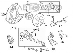 Capacul discului de frână din spate dreapta Toyota Rav4 19-