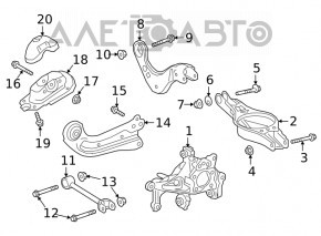 Suportul de bara transversala stanga spate Toyota Camry v70 18-