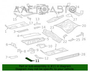 Bara centrală a podelei Lexus UX200 UX250h 19- aluminiu