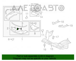 Отбойник капота передний правый Honda Civic X FC 16-21