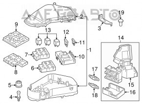 Blocul de siguranțe subtorpedă dreapta pentru Porsche Cayenne 958 11-17 Hybrid.