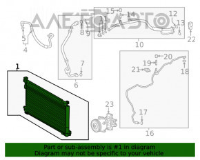 Radiatorul condensatorului de aer condiționat Lexus UX200 19-