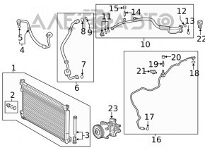 Radiatorul condensatorului de aer condiționat Lexus UX200 19-