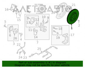 Placa de frână spate dreapta Audi A4 B9 17- 330/21mm ventilată