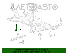 Șuruburile de fixare a suportului de subramă frontală 2 buc Lexus UX200 UX250h 19- 165mm