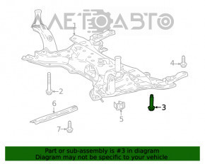 Șuruburile de fixare a suportului de subrame frontală, 2 bucăți, Lexus UX200 UX250h 19- 94mm