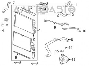 Suportul radiatorului din partea de jos, dreapta, pentru Chevrolet Trax 15-22.