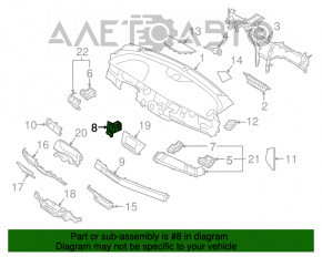 Deflectorul de aer al torpedoului stânga Kia Niro 17-19, interior, cu ramă neagră lucioasă