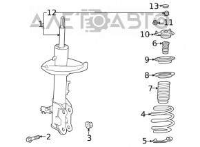 Amortizorul frontal dreapta Toyota Venza 21- AWD