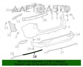 Moldura bara spate centrala Toyota Venza 21- crom