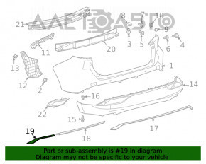 Moldura bara spate stânga Toyota Venza 21- crom