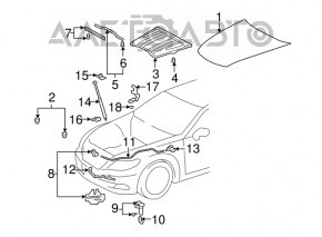 Отбойник капота правый Toyota Venza 21- OEM