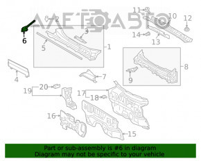 Garnitura de etanșare a ștergătoarelor de pe grila dreapta Toyota Venza 21- nouă originală OEM