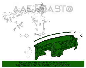 Torpedo cu airbag frontal pentru Toyota Venza 21- negru.