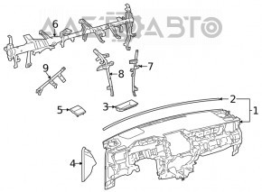 Torpedo cu airbag frontal pentru Toyota Venza 21, culoare neagră.