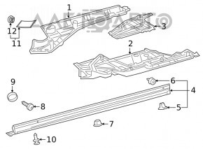 Protecția podelei din fața dreapta a Toyota Venza 21- nouă originală OEM