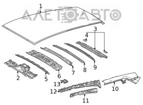 Acoperișul metalic Toyota Venza 21- fără balustrade LE, tăiat.